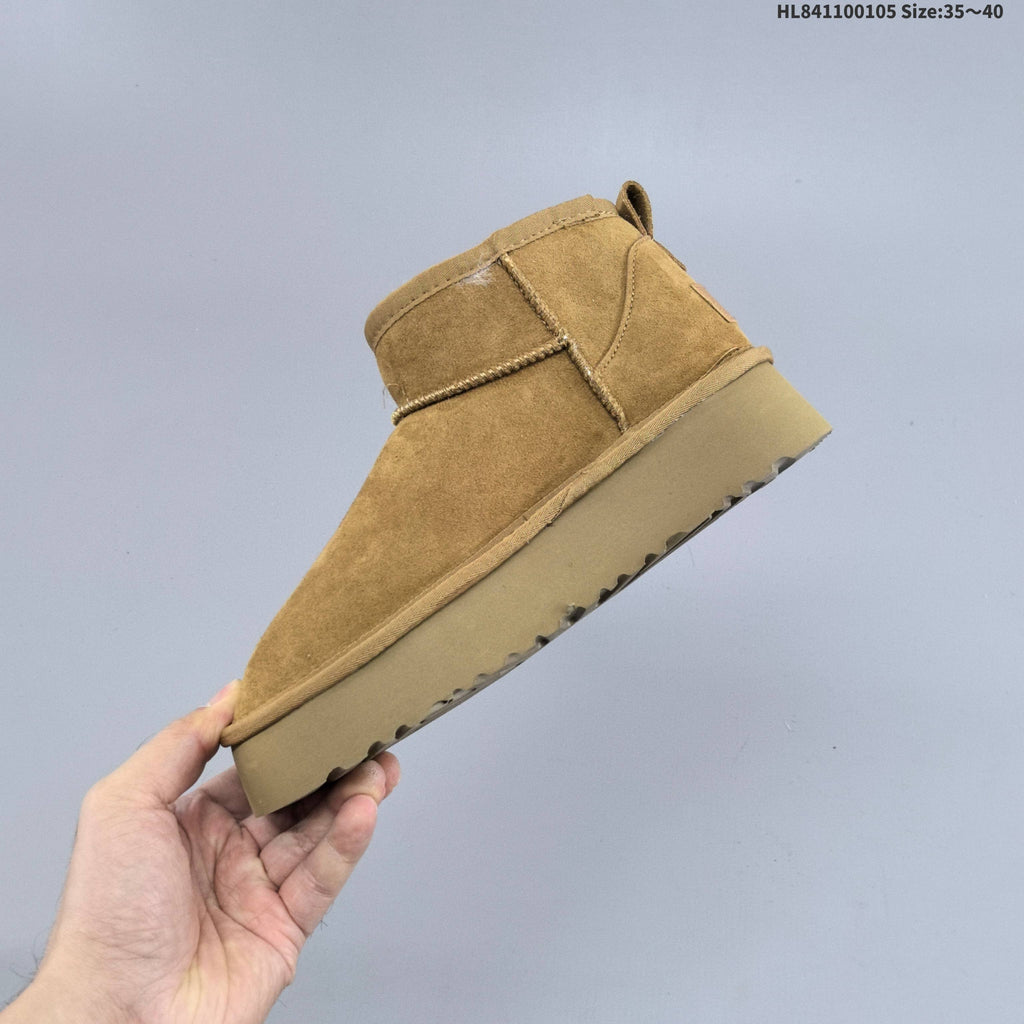 UGG-Style Mini Platform Winter Boots in Chestnut - product image from the listing.
