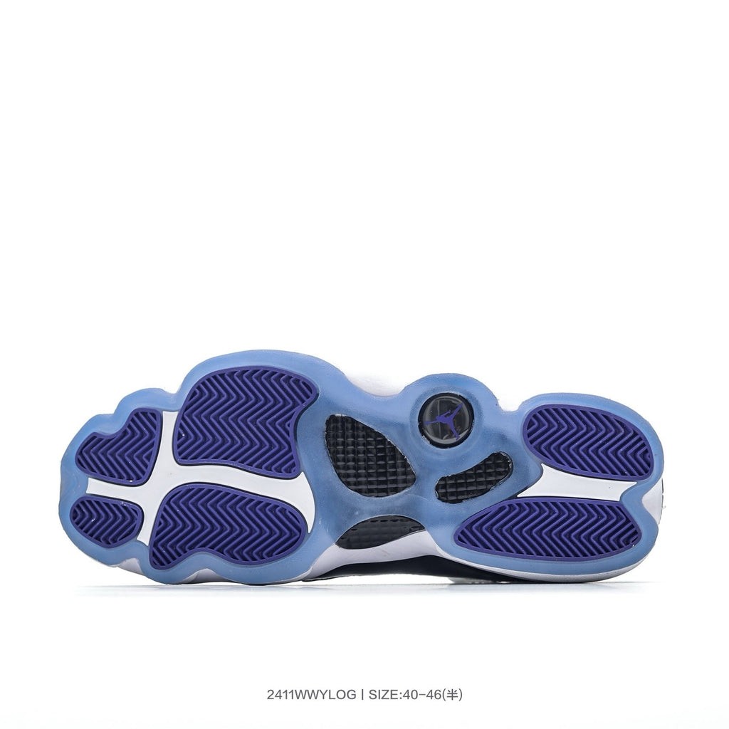 Jordan 6 High-Top Sneakers in White Black Purple - product image from the listing.