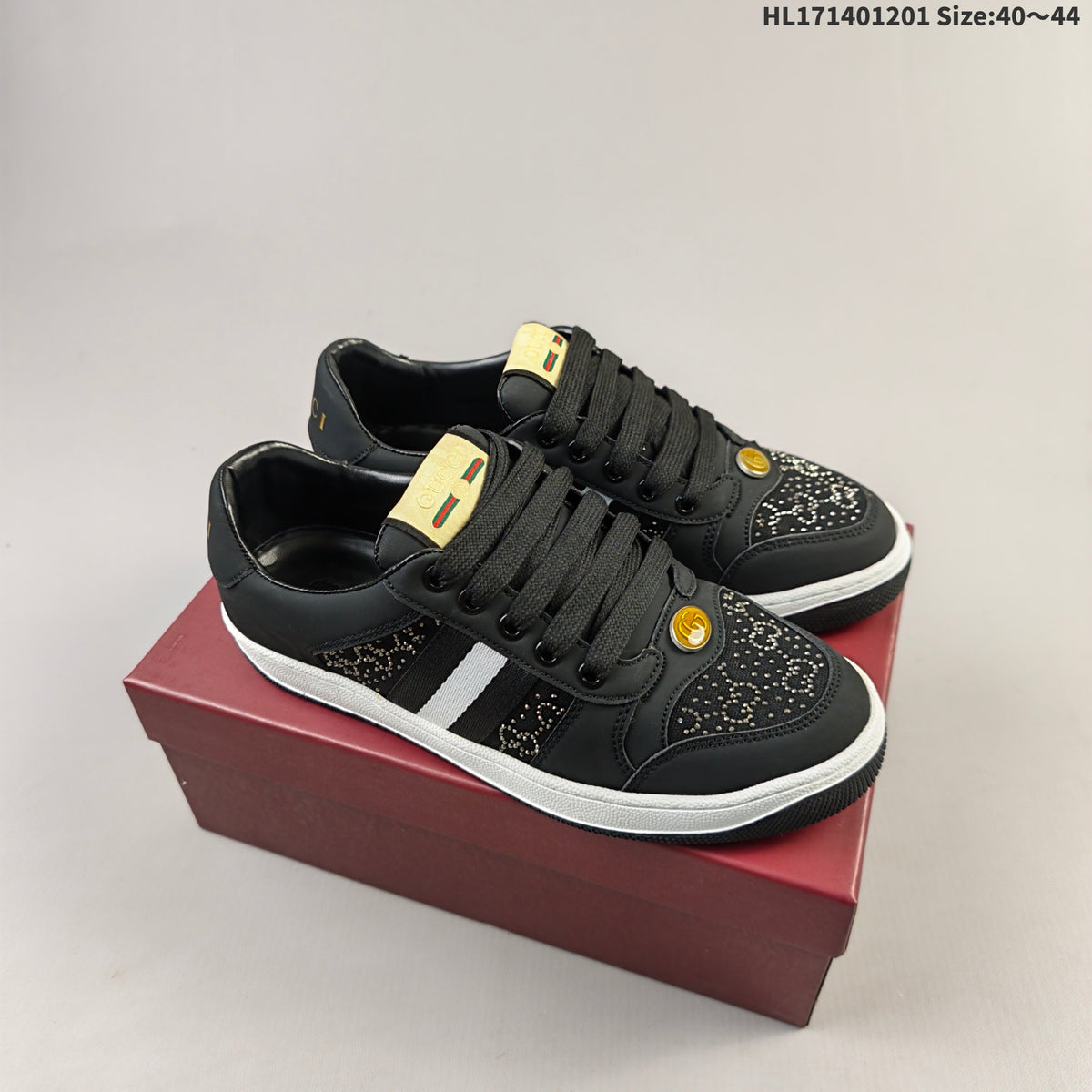 Gucci Crystal-Embellished Low-Top Sneakers in Black HL171401201 - product image from the listing.