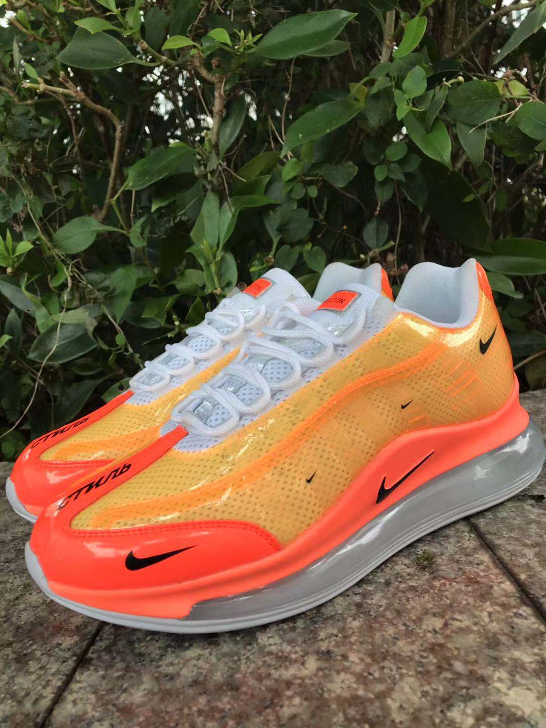 Orange and Yellow Nike Air Max 720 Sneakers - product image from the listing.