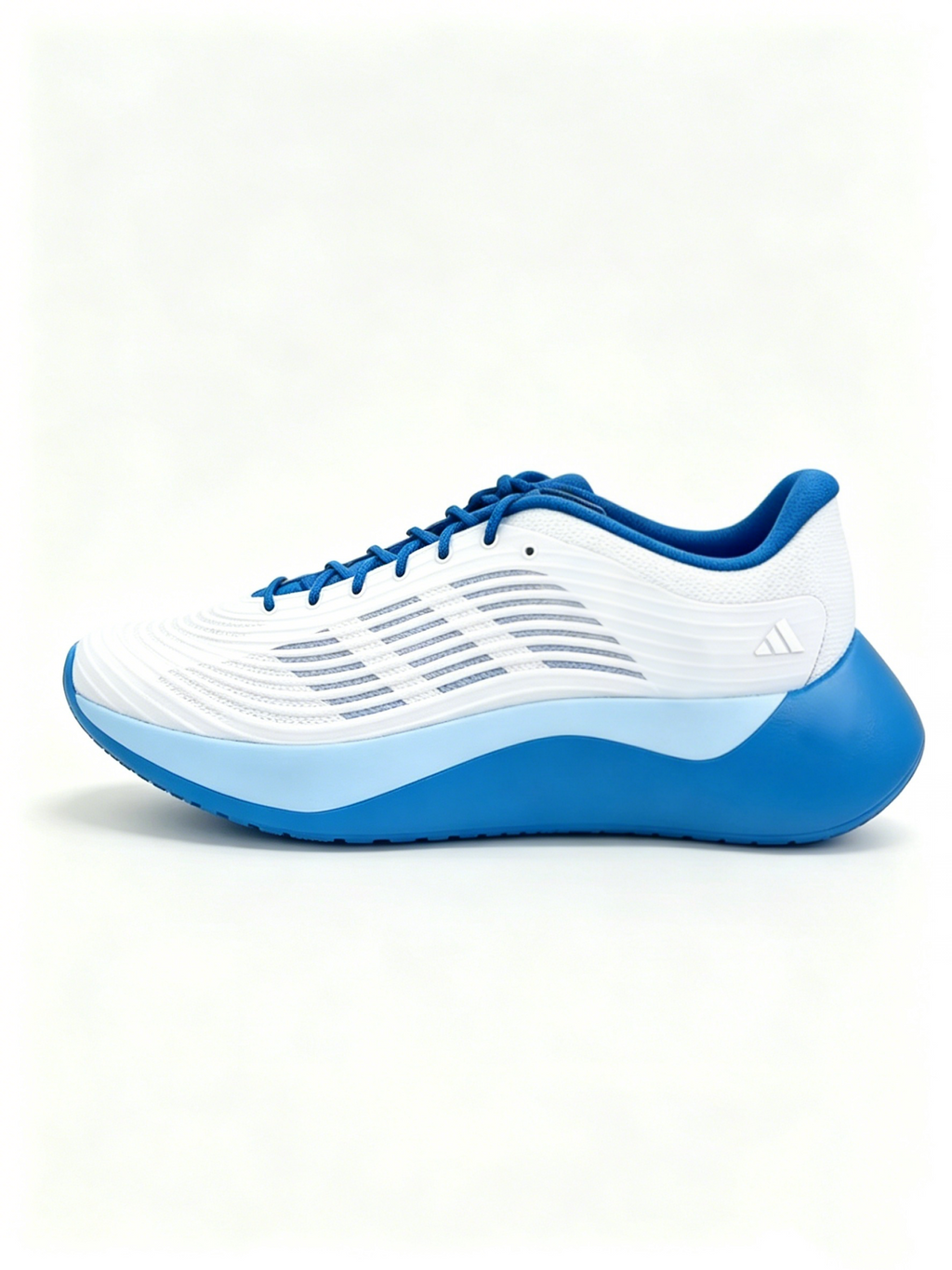 White and Blue Performance Shoes for Running - product image from the listing.