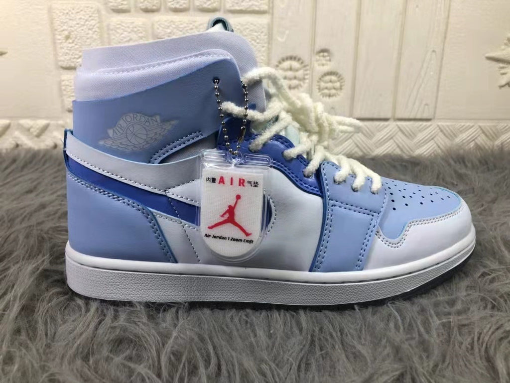 Air Jordan 1 Zoom CMFT High-Top Sneakers Blue White - product image from the listing.