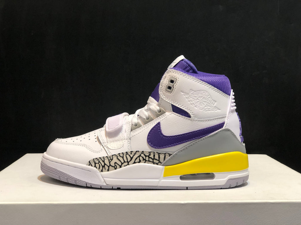 Air Jordan Legacy 312 Lakers White Purple Sneakers AT4040-157 - product image from the listing.
