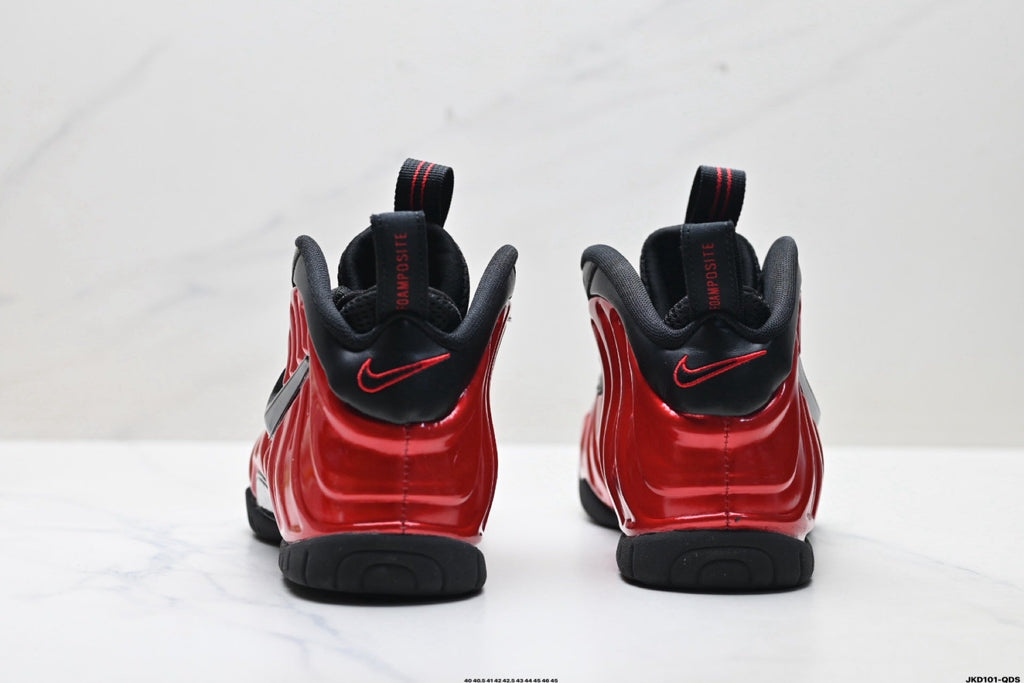 Nike Air Foamposite One Penny Sneakers in Red and Black - product image from the listing.