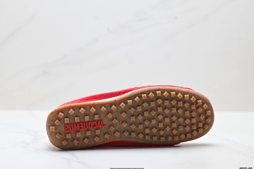Red and White Nike Jacquemus Low-Profile Sneakers - product image from the listing.