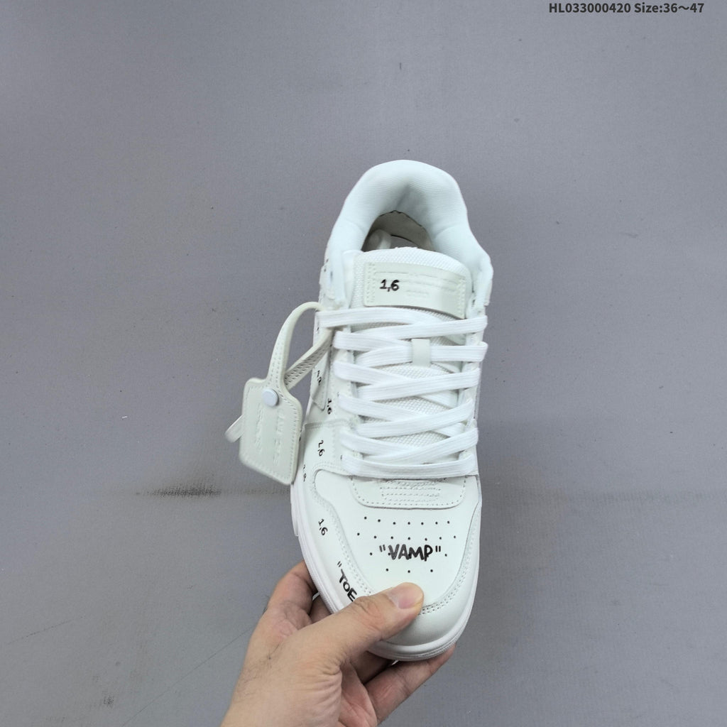 Off-White Low-Cut Sneakers in White with Arrows Detail - product image from the listing.