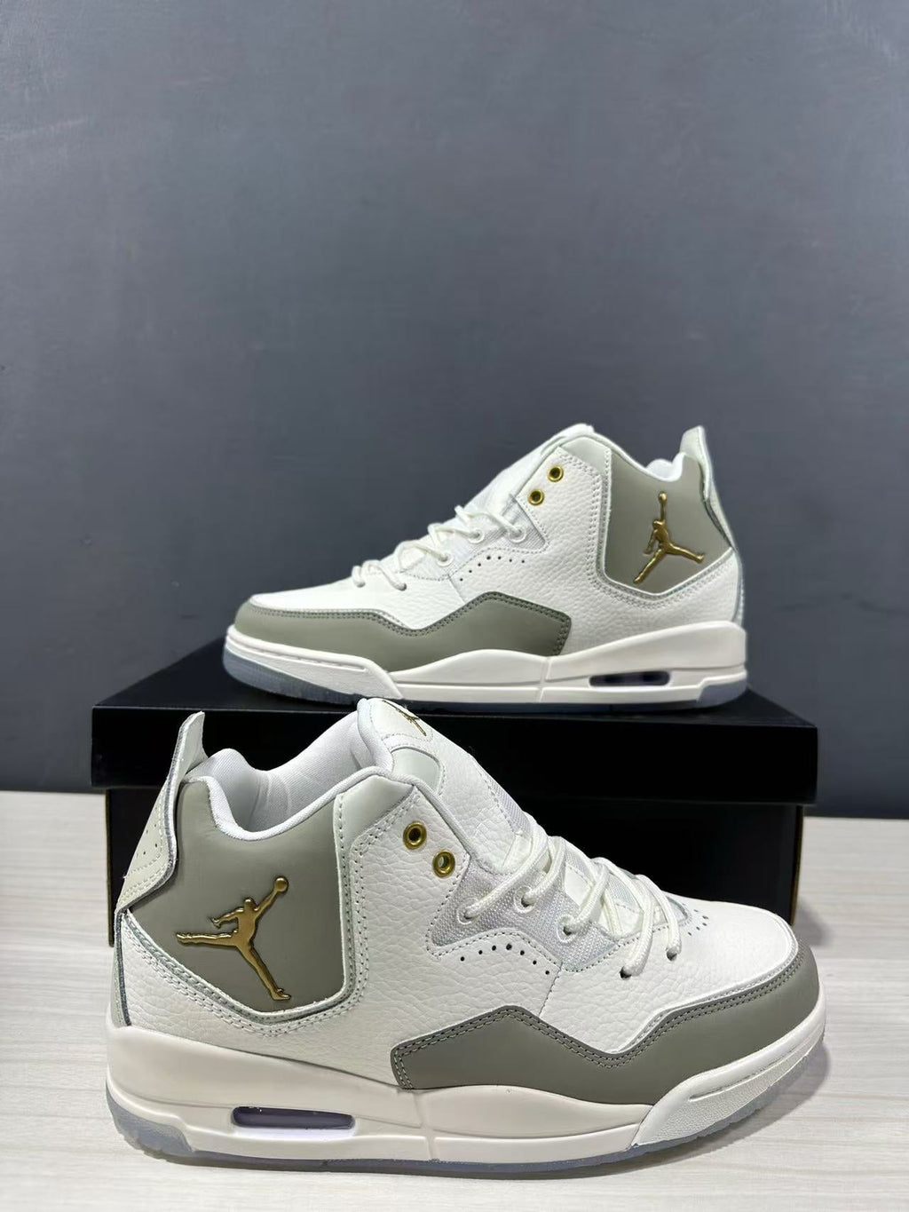 Jordan Courtside 23 High-Cut Sneakers Off-White/Tan IQ9783-171 - product image from the listing.