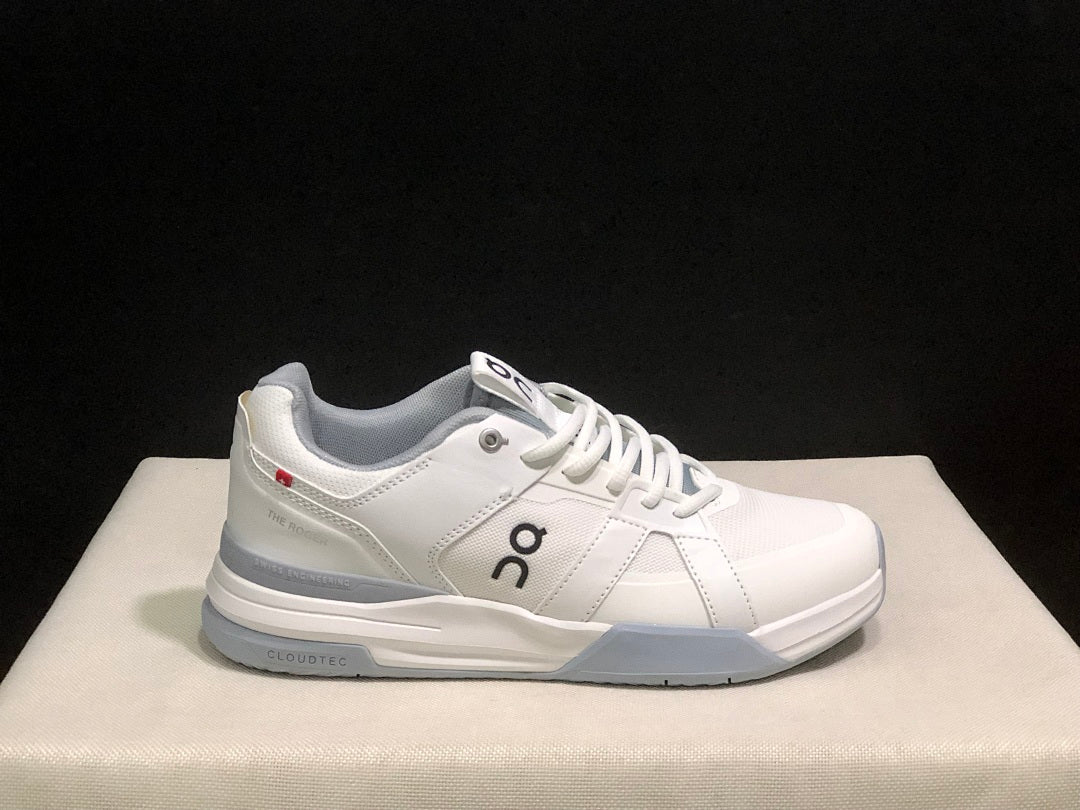 On The Roger Clubhouse Pro Tennis Shoes in White Grey - product image from the listing.