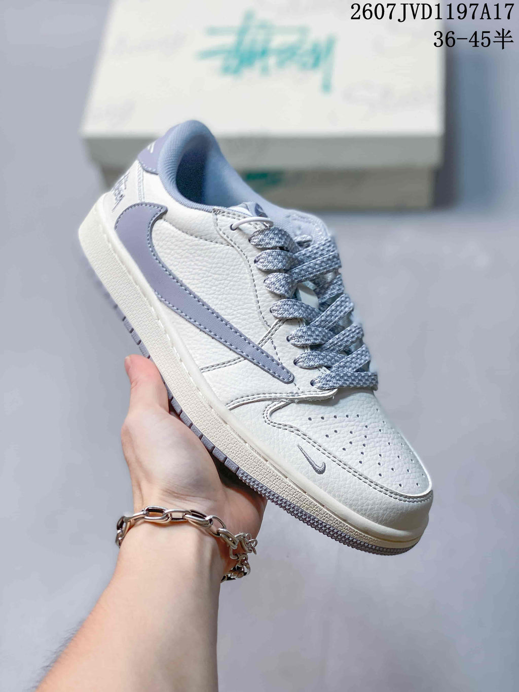 Air Jordan Low White Grey Sneakers 2607JVD1197A17 - product image from the listing.