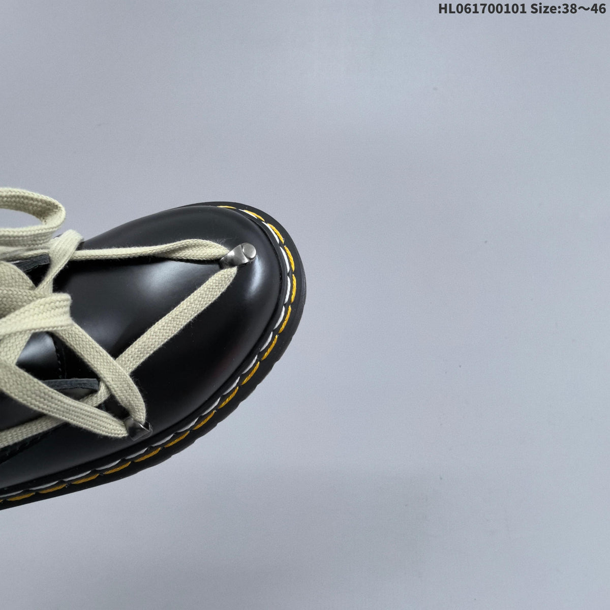 1460-Inspired Black Lace-Up Platform Boots by Dr. Martens - product image from the listing.