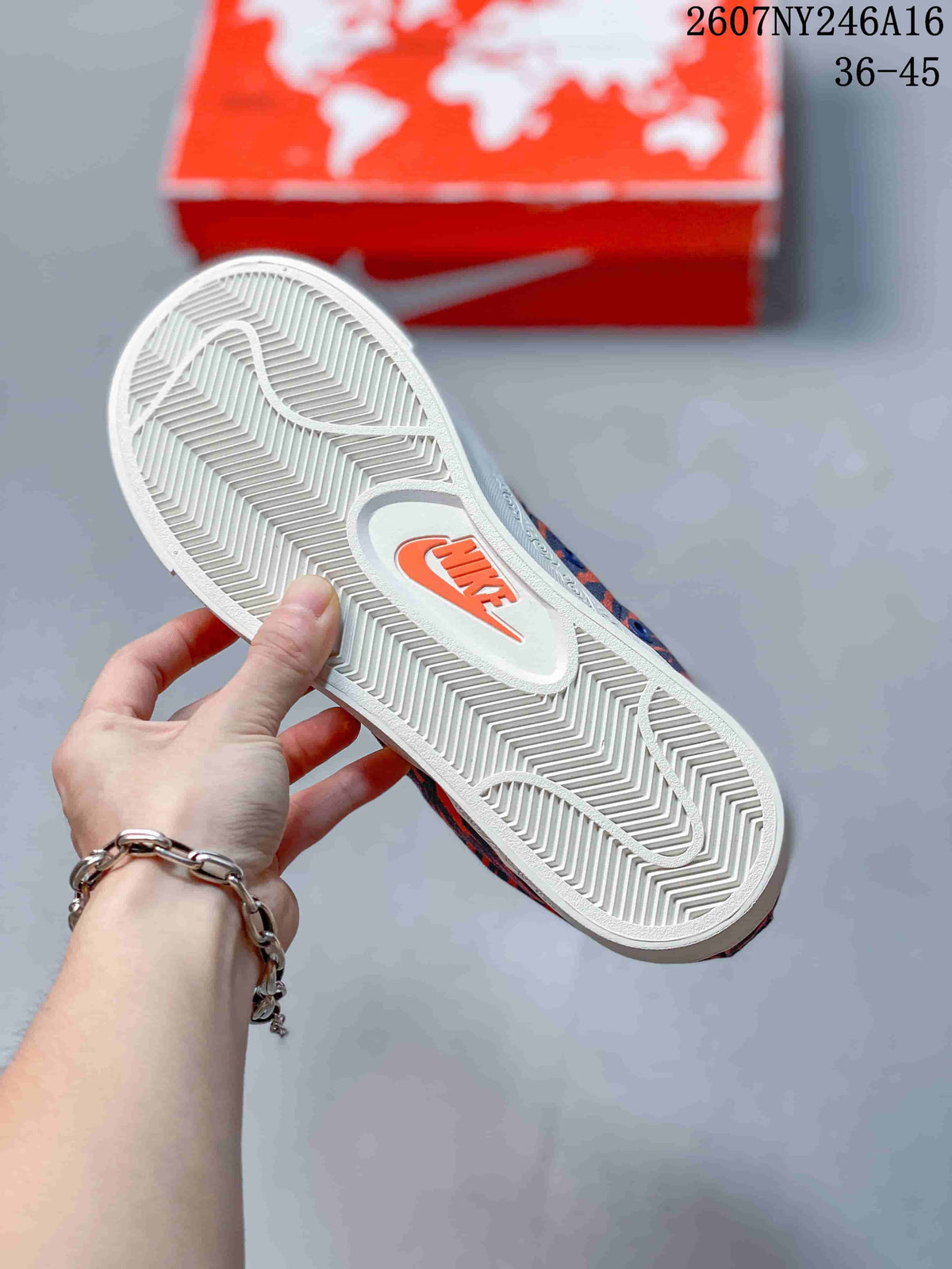 Nike Devin Booker x Blazer Low Trainers Blue/Orange 2607NY246A16 - product image from the listing.