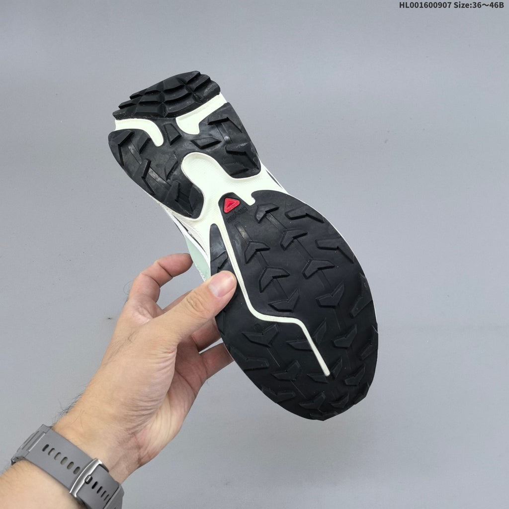 Salomon XT-6 Expanse Trail Sneakers in White Grey Green - product image from the listing.
