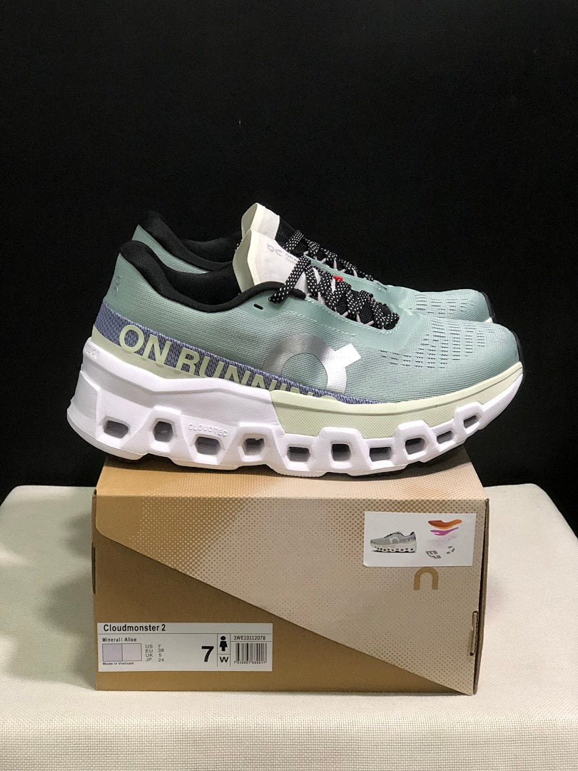 On Cloudmonster 2 Shoes for Running, Mineral Aloe - product image from the listing.