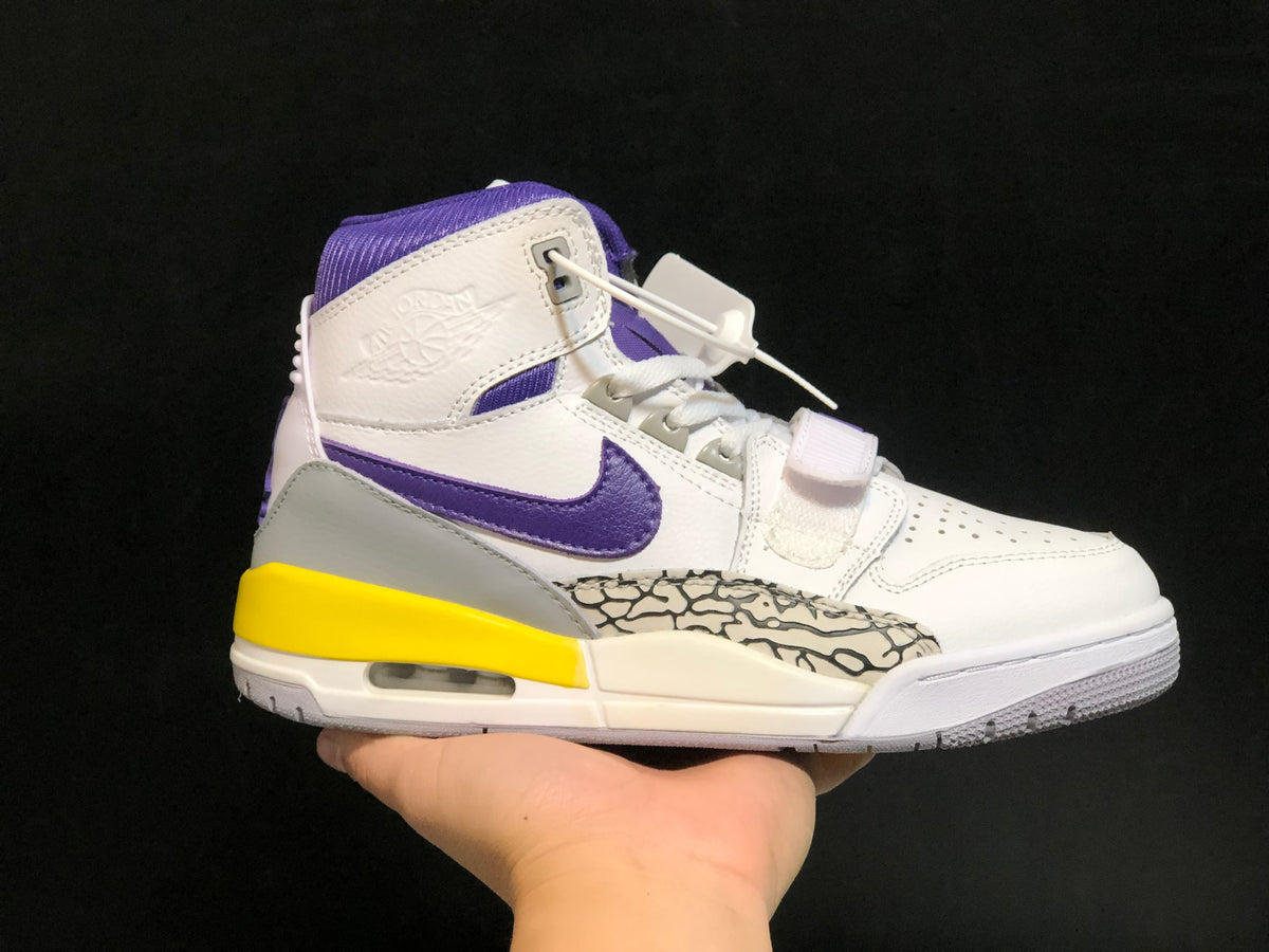Air Jordan Legacy 312 Lakers White Purple Sneakers AT4040-157 - product image from the listing.
