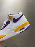 Nike Air Flight 89 High-Top Sneakers in White Purple Yellow - product image from the listing.