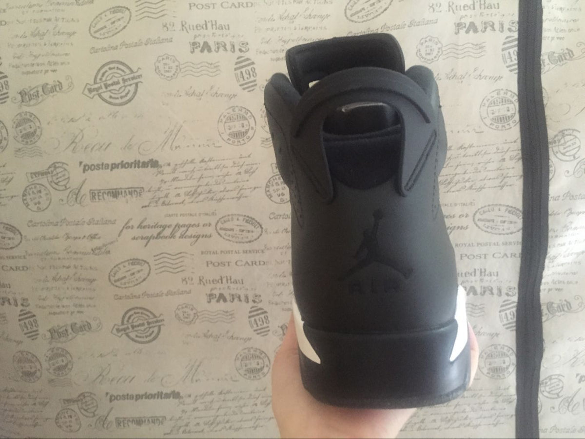 Jordan 6 Retro Black Cat High-Top Sneakers in Black and White - product image from the listing.
