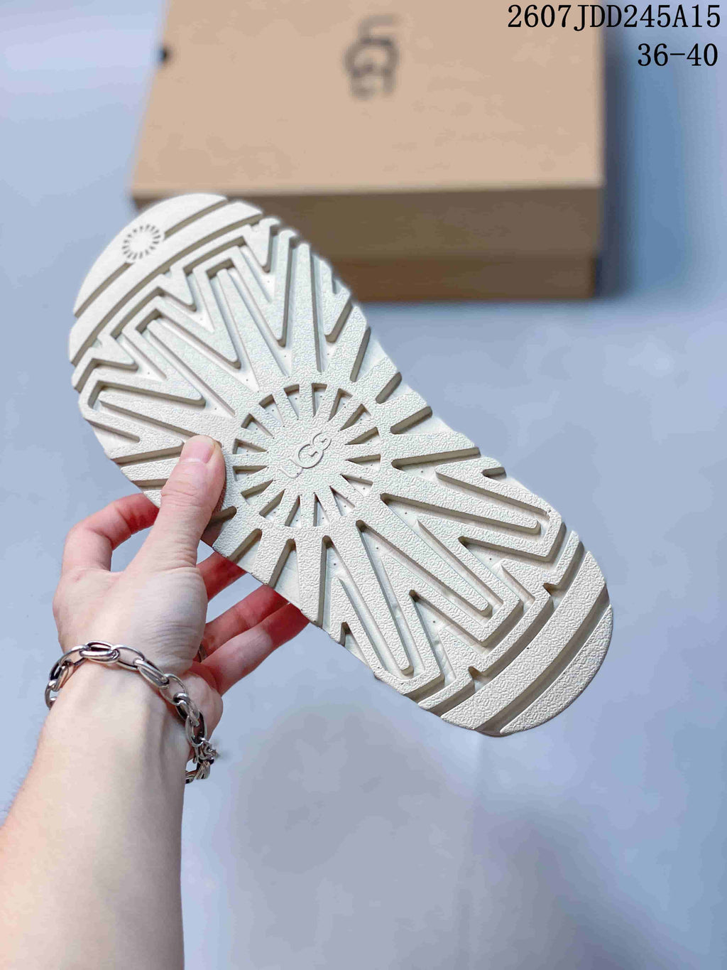 Women's UGG GoldenGlow Platform Sandals in White - product image from the listing.