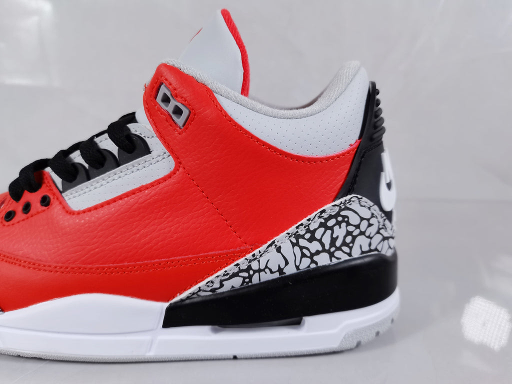 Red Black Cement Print Sneakers - Air Jordan 3 Retro - product image from the listing.
