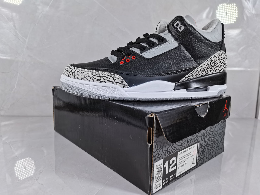 Black Cement Sneakers - Jordan 3 Retro - product image from the listing.