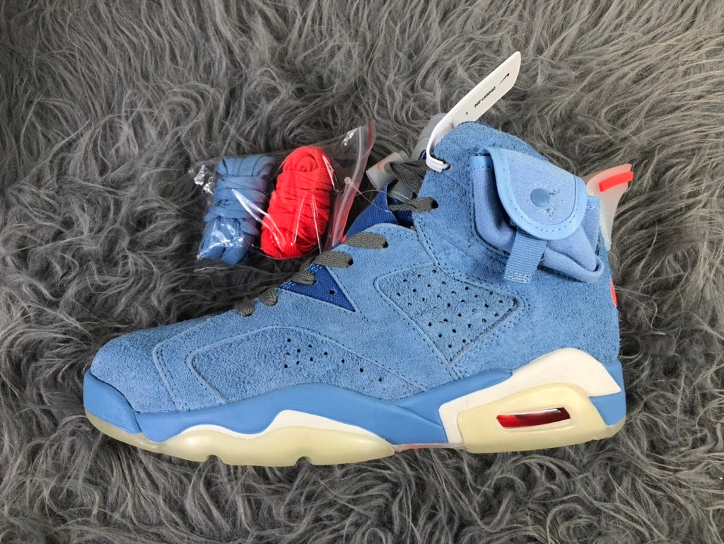 Jordan AJ6 Travis Sky High-Top Sneakers in Blue - product image from the listing.