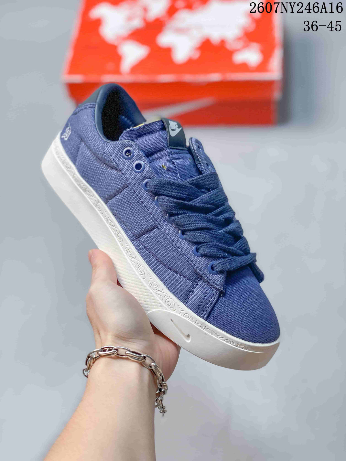 Nike Devin Booker Blazer Low Sneakers in Blue White 2607NY246A16 - product image from the listing.