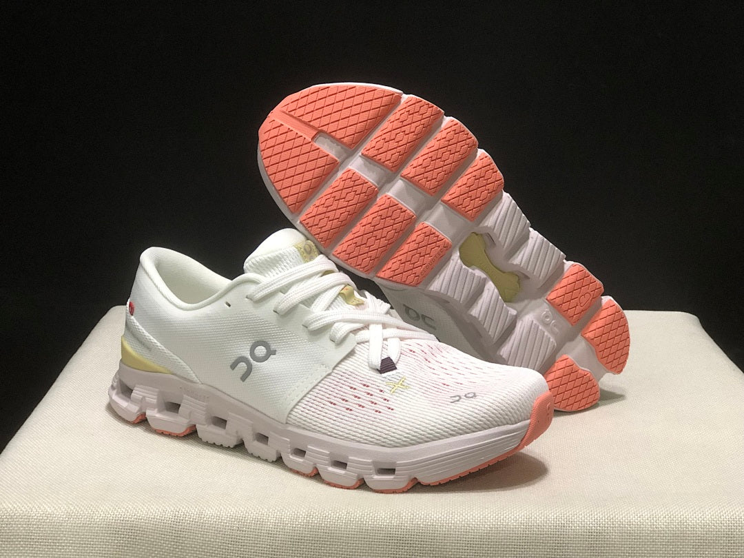 On Cloud X 4 Sneakers in White Yellow Pink - product image from the listing.