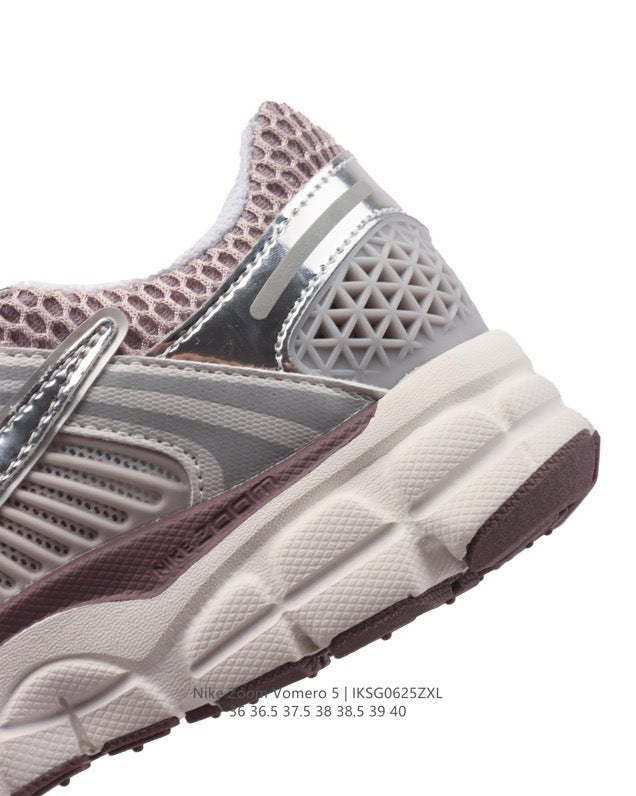 Nike Zoom Vomero 5 Sneakers in Silver Pink - product image from the listing.