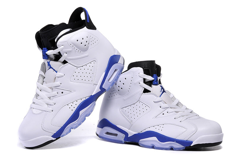 Air Jordan 6 High-Top Sneakers White and Blue - product image from the listing.