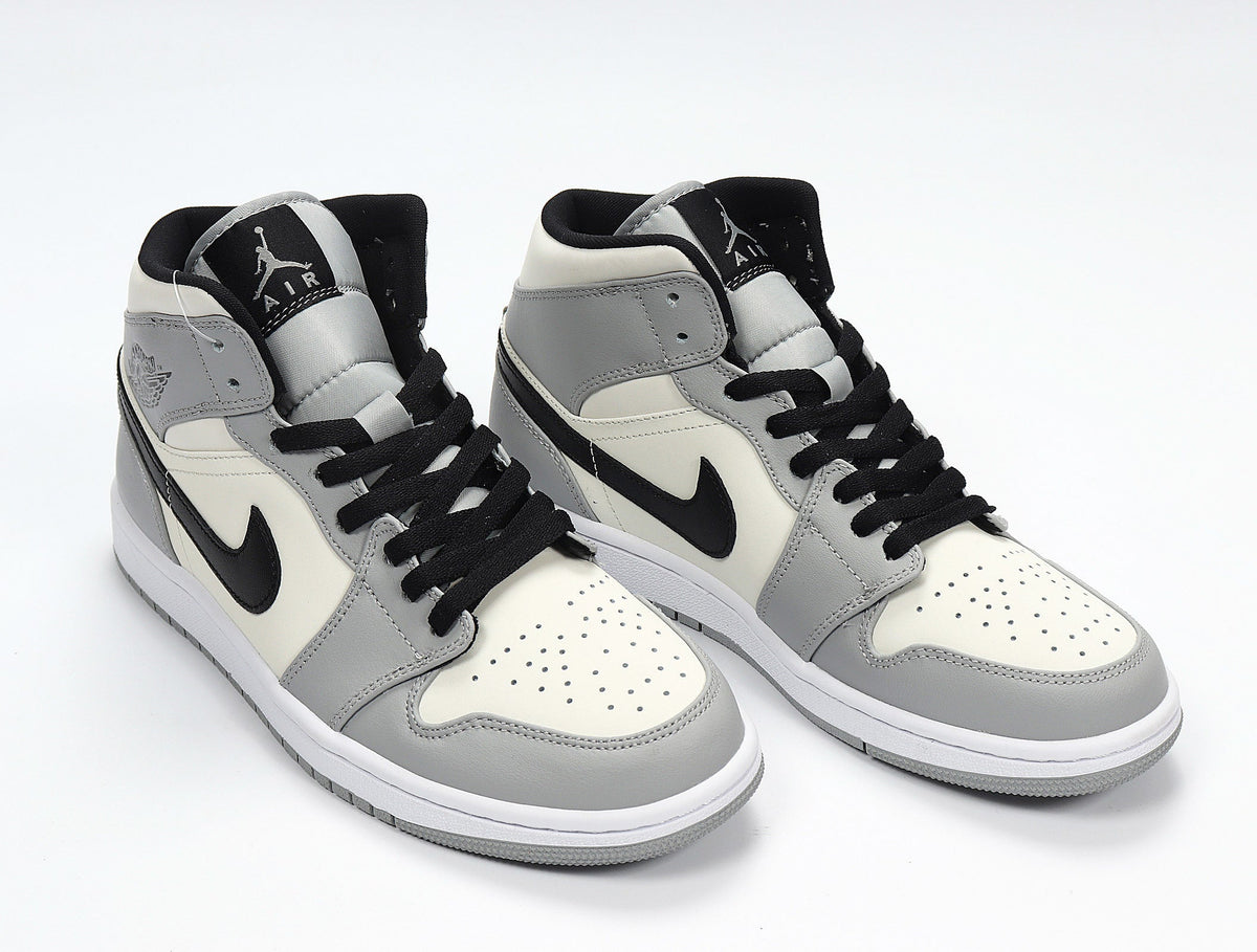 Jordan 1 High Dior-Inspired Sneakers in Grey White Black - product image from the listing.