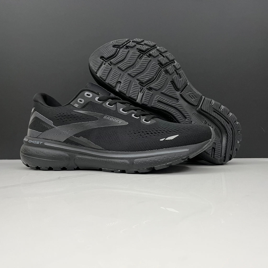 Brooks Ghost 15 Running Shoes, in Black and Gray - product image from the listing.