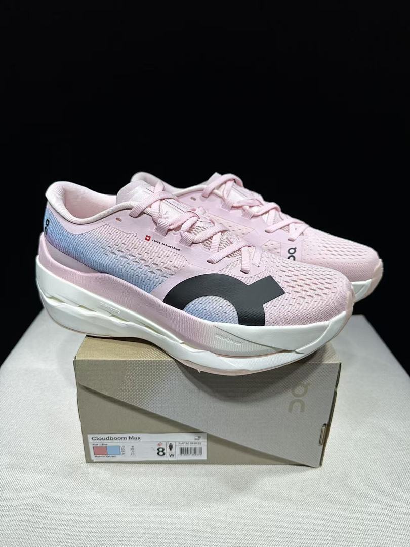 Pink and Blue On Cloudboom Max Running Shoes - product image from the listing.