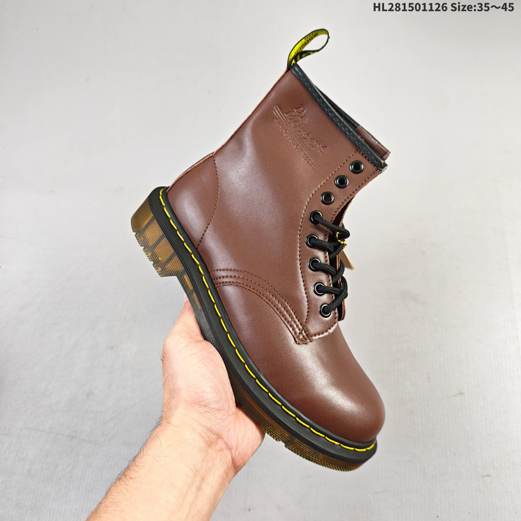 1461 Brown Lace-Up Platform Boots by Dr. Martens - product image from the listing.