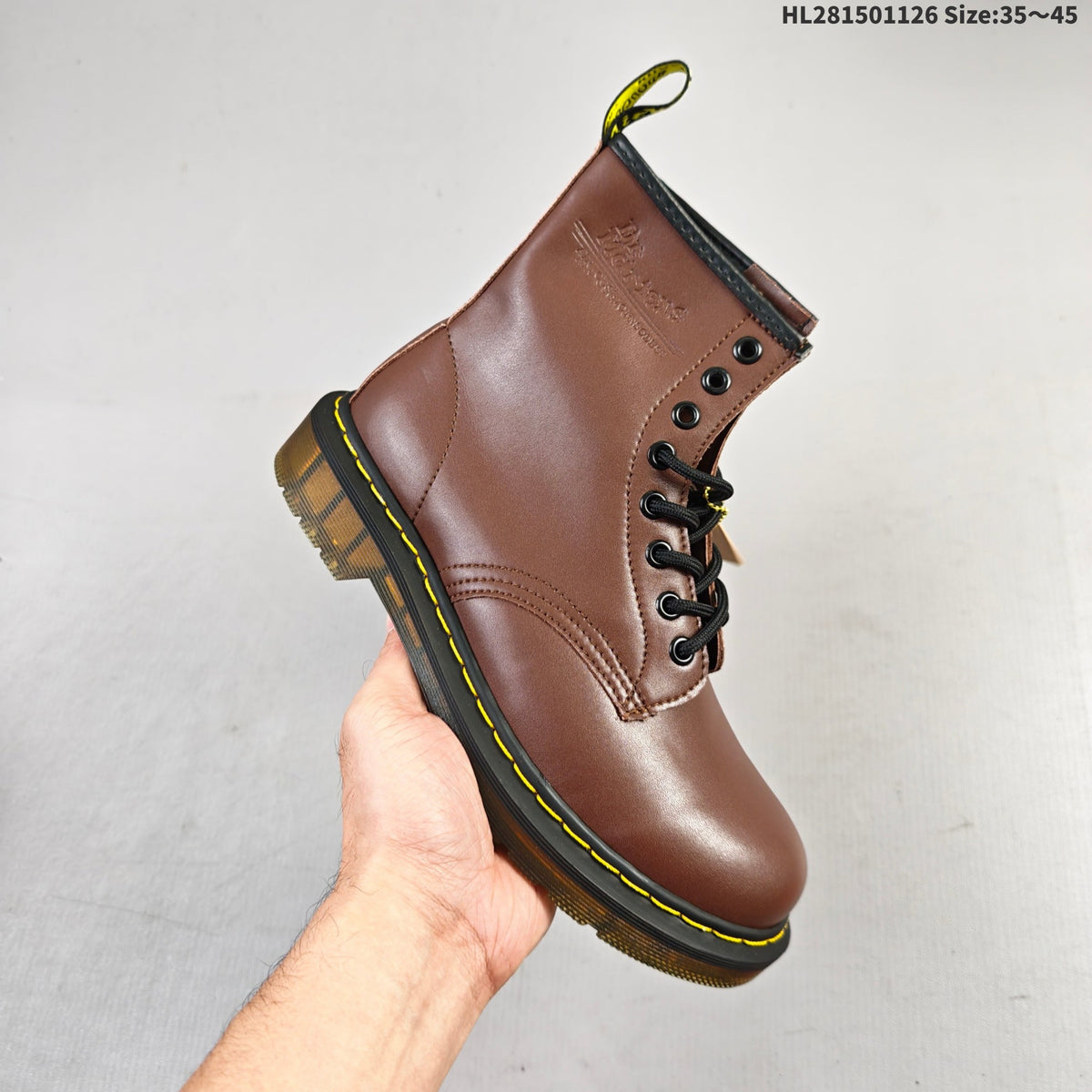 1461 Brown Lace-Up Platform Boots by Dr. Martens - product image from the listing.