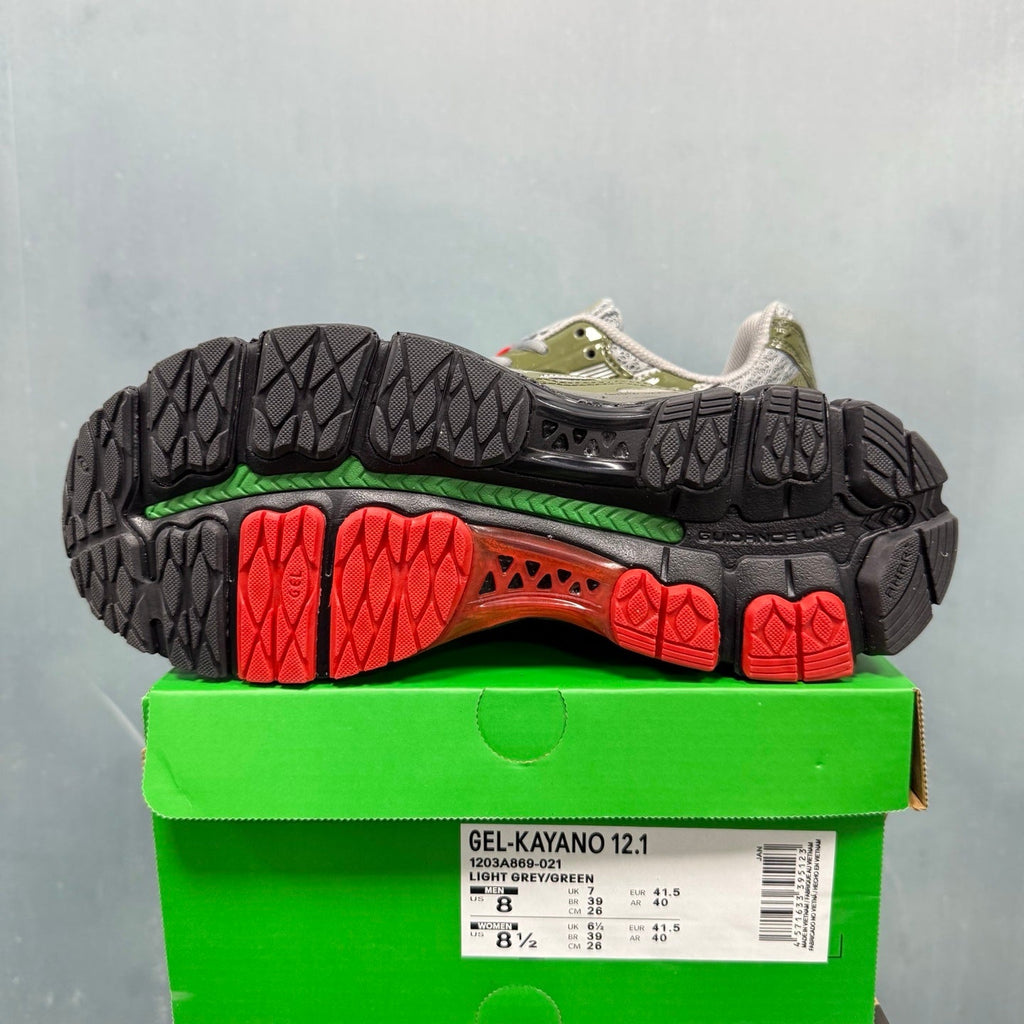 ASICS GEL-Kayano 12.1 Sneakers in Light Grey Green - product image from the listing.