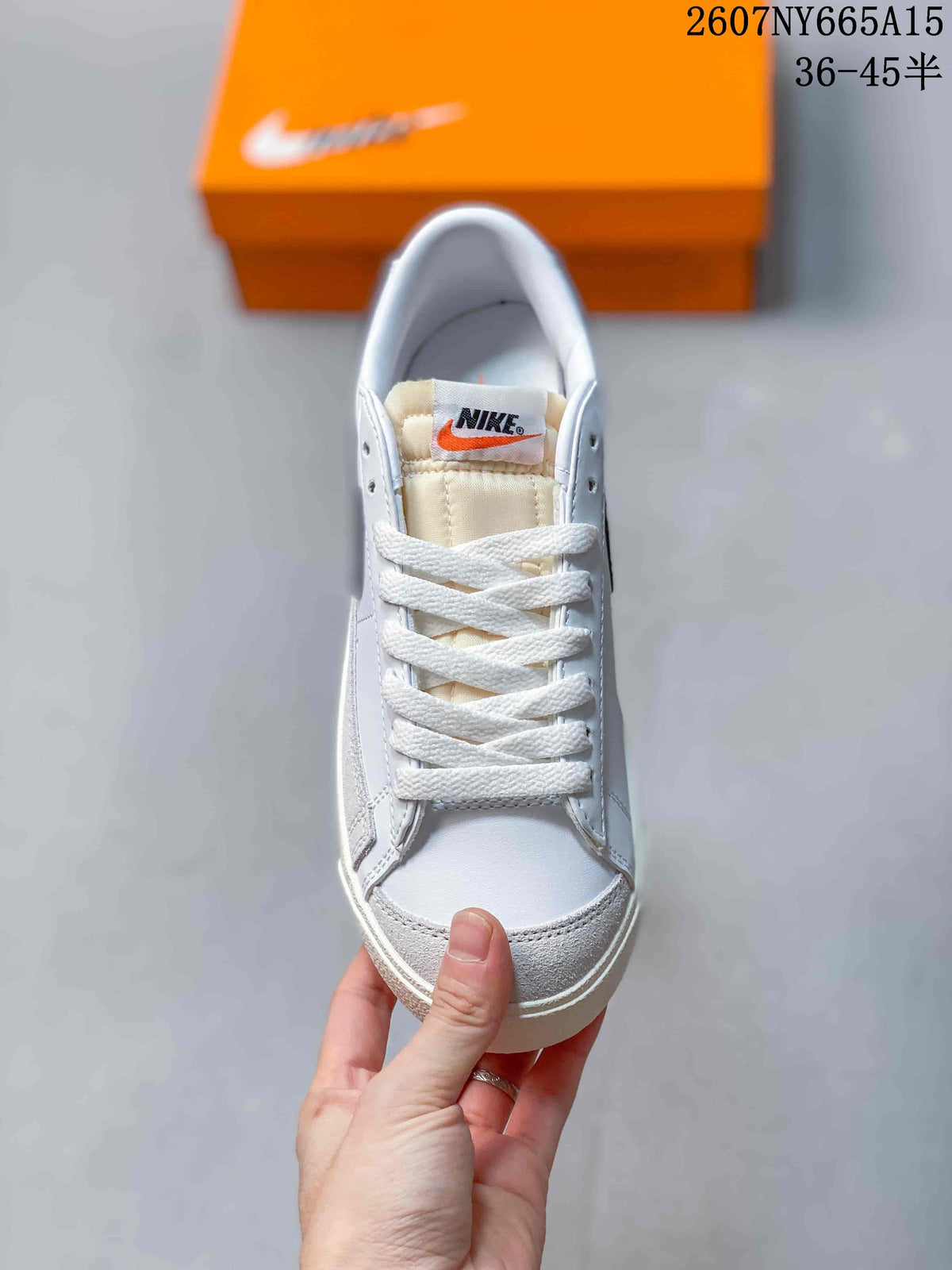 Nike Blazer Low Premium Sneakers in White Black CI9888-001 - product image from the listing.
