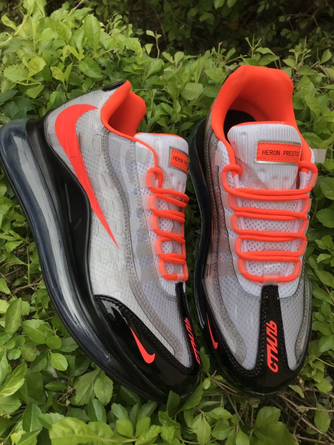Nike Air Max 720 Sneakers in White Black Bright Orange - product image from the listing.