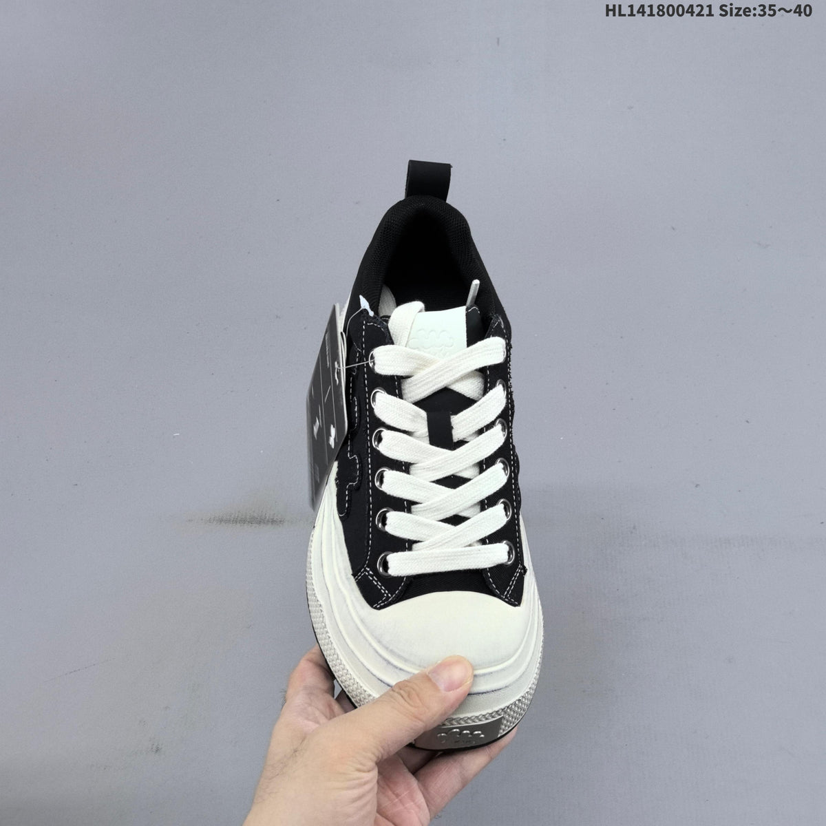 SHOOT BRAND Black and White Platform Trainers HL141800421 - product image from the listing.