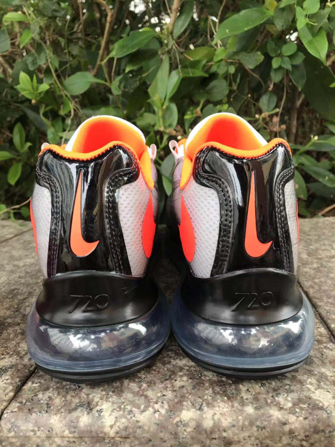 Nike Air Max 720 Sneakers in White Black Bright Orange - product image from the listing.