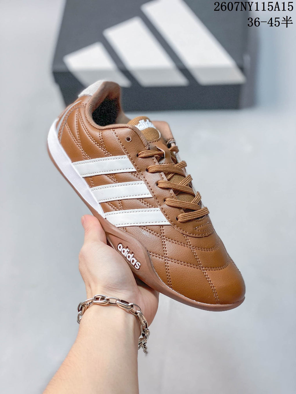 adidas Adiracer Low-Top Sneakers in Brown White HQ9130 - product image from the listing.