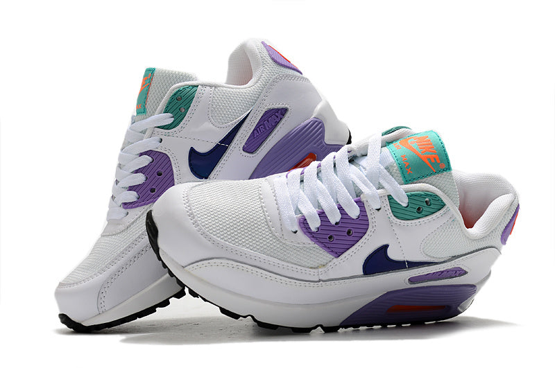 Women's Nike Air Max 90 White Purple Sneakers - product image from the listing.