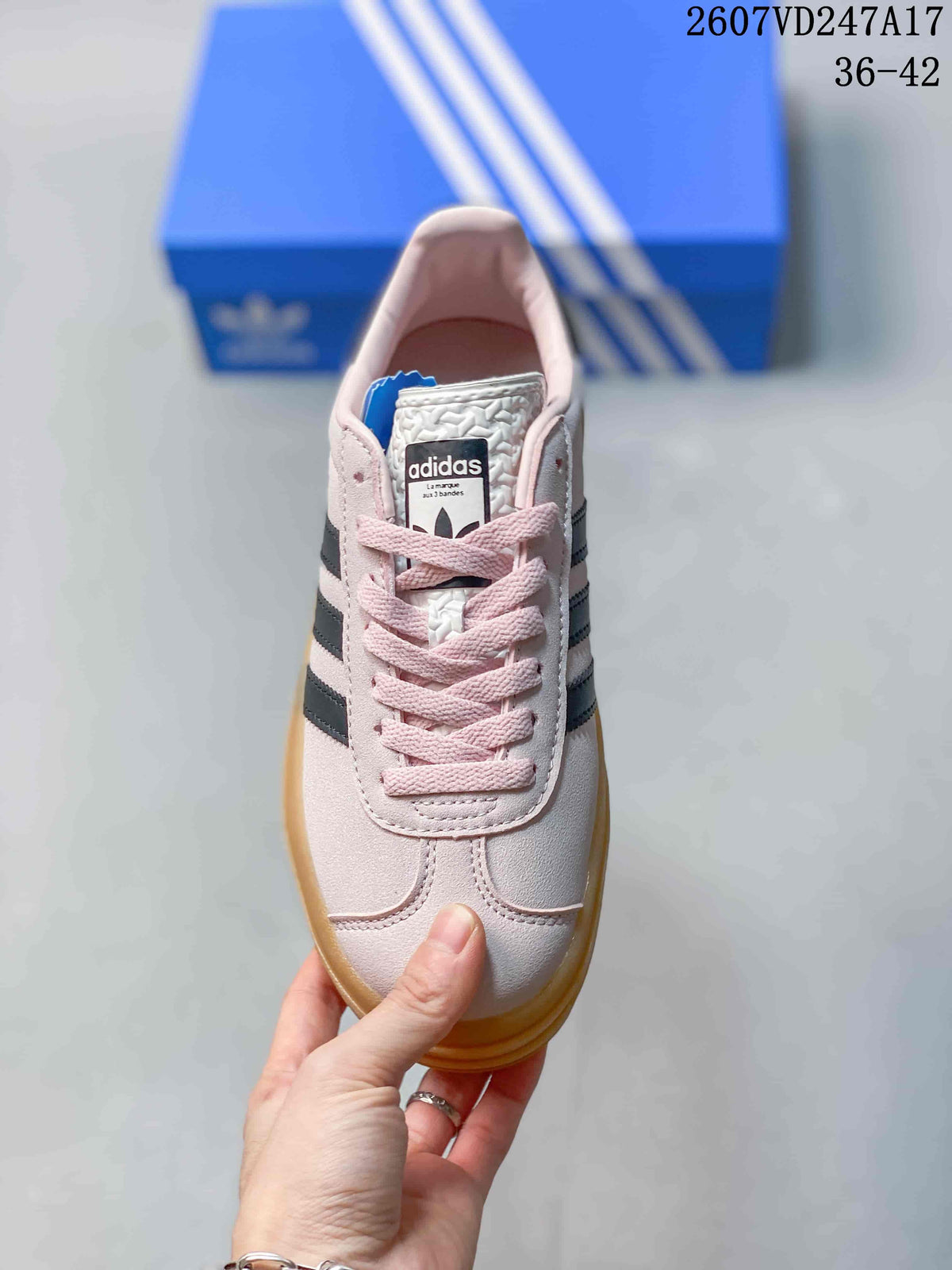 Women's adidas Gazelle Bold Sneakers Pink Black Gum - product image from the listing.