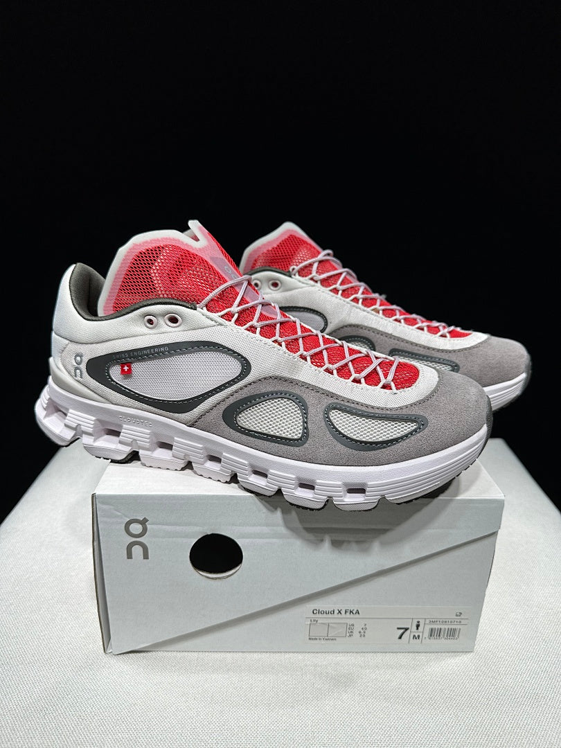 On Cloud X FKA Twigs Sneakers, in Gray and Red - product image from the listing.