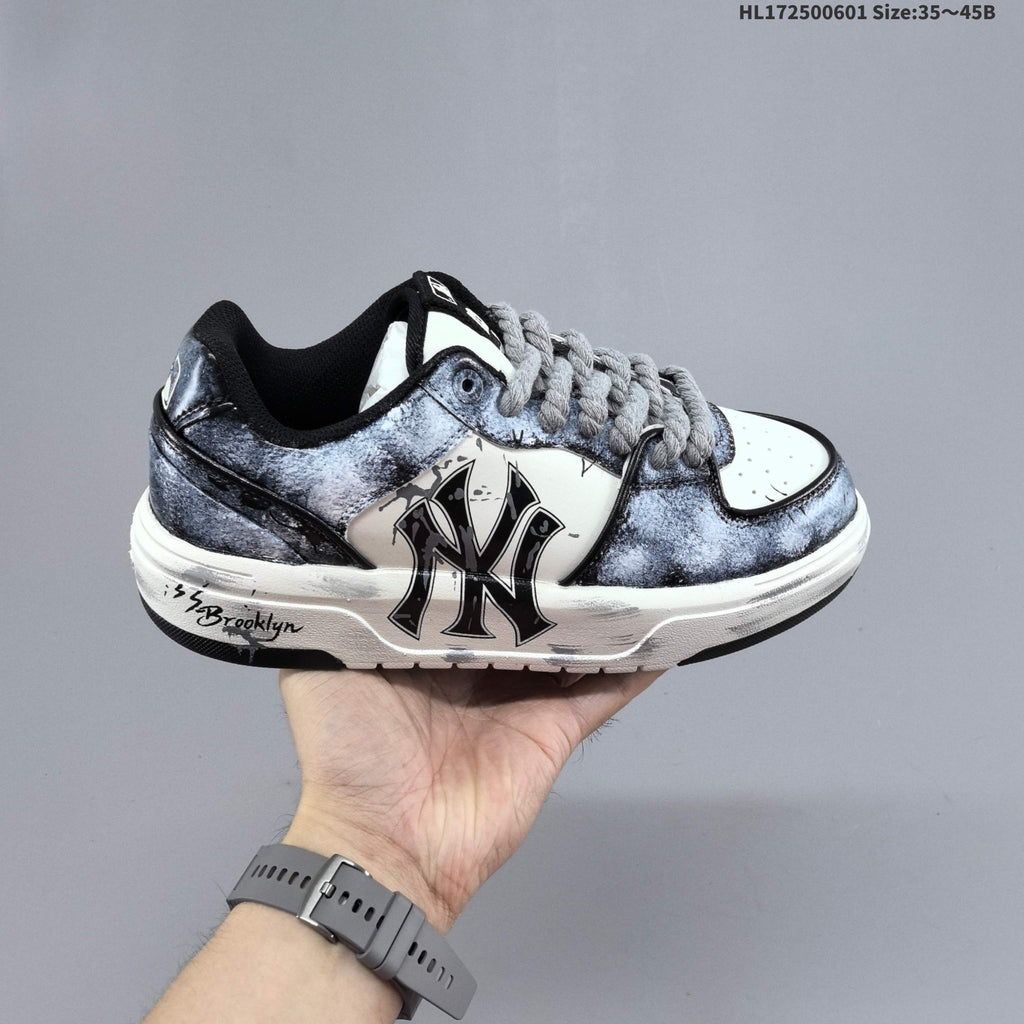 MLB Chunky Liner Low-Top Sneakers, in Black and White - product image from the listing.