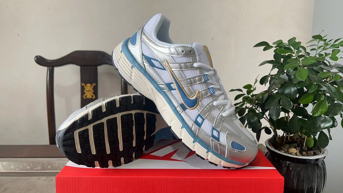 Nike P-6000 Sneakers in White Grey Blue HJ7246-100 - product image from the listing.