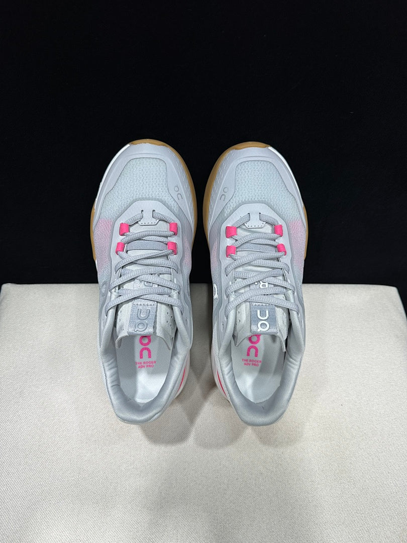 On THE ROGER Advantage Pro Sneakers in Light Grey Orange - product image from the listing.