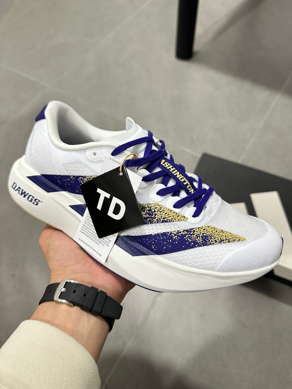 Adidas Lightstrike Pro Running Shoes in White Purple - product image from the listing.