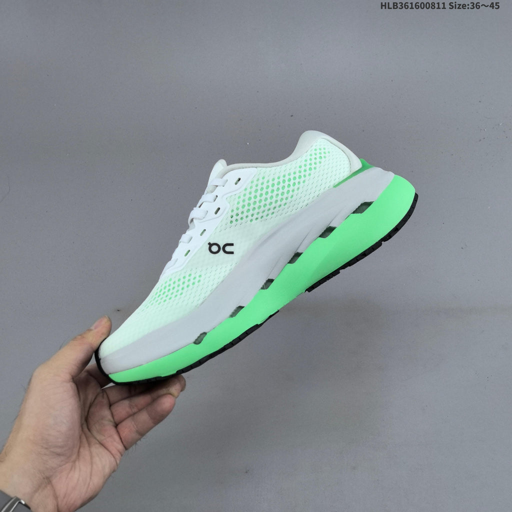 On Cloudrunner 3 Max Running Shoes in White Green - product image from the listing.