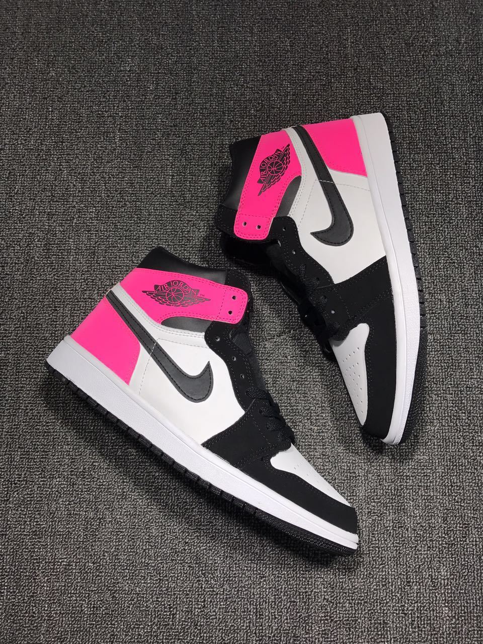 Jordan 1 High Valentine's Day Sneakers in Black Pink - product image from the listing.