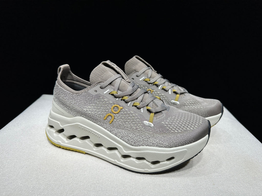 On Cloudsurfer Max Running Sneakers in Gray Beige - product image from the listing.