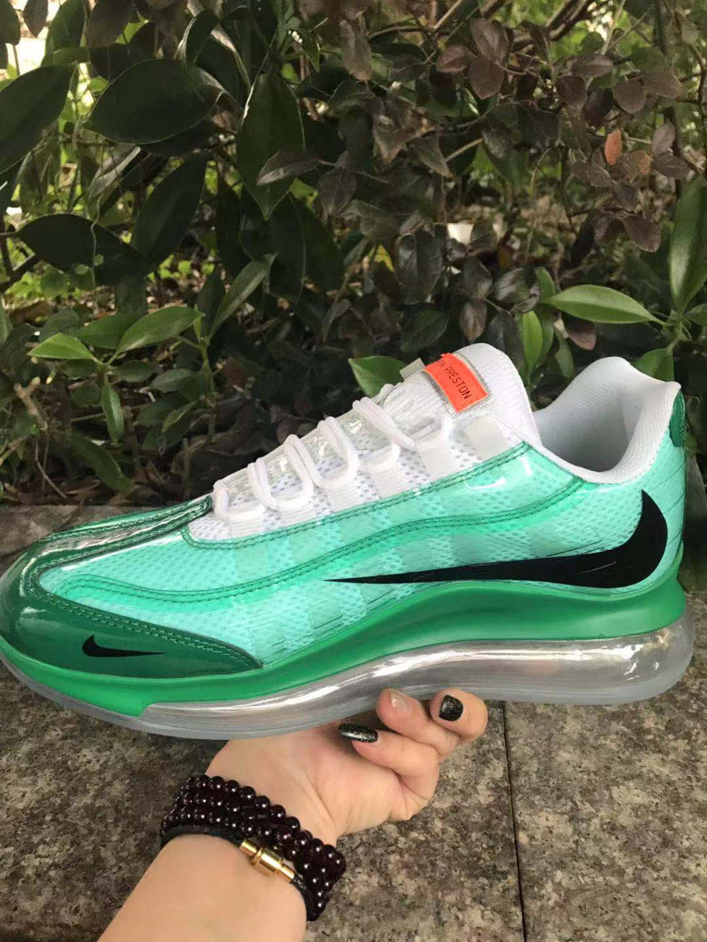 Nike Air Max 720 Sneakers in Green and White - product image from the listing.